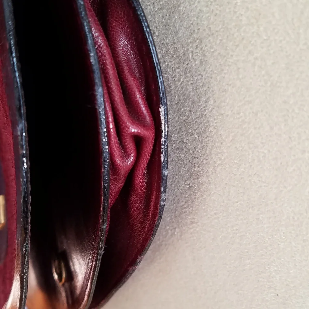 Vintage Peruzzi Italian Leather Suede Curved Bag Purse